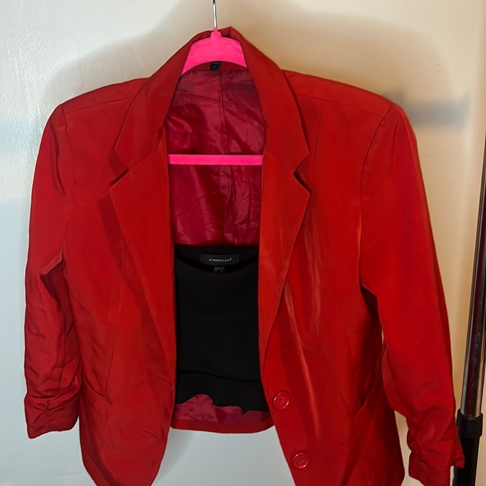 Express Red Button Up Blazer - image 1